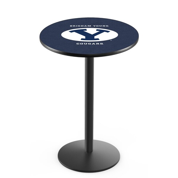42" Blk Wrinkle Brigham Young Pub Table